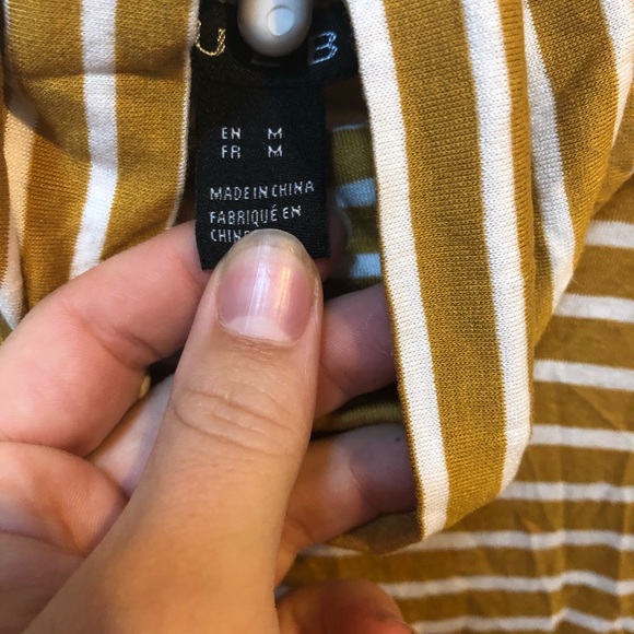 NWOT Stripped Yellow\Orange and White Turtleneck - Picture 3 of 3